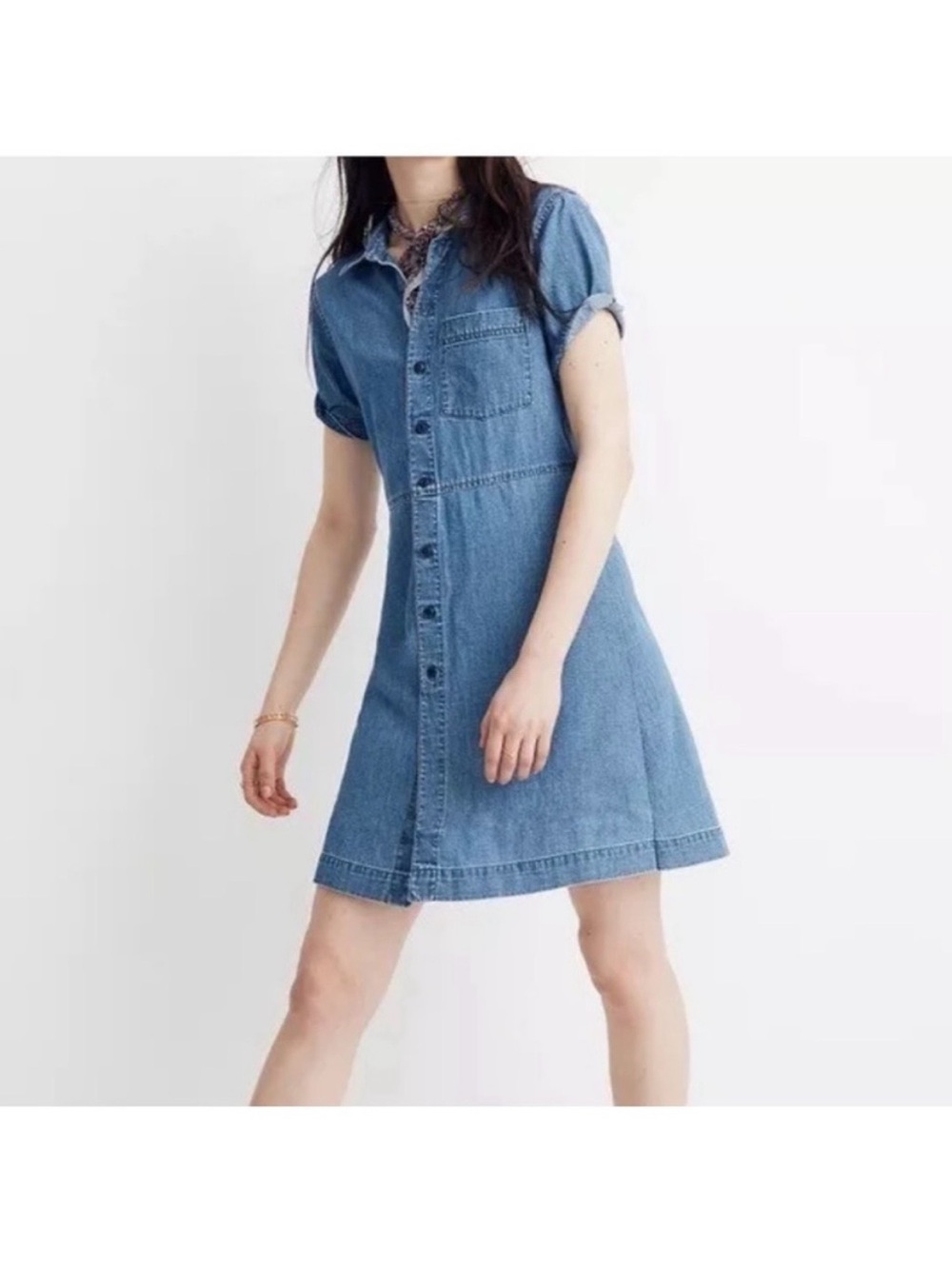 Madewell short sleeve denim dress